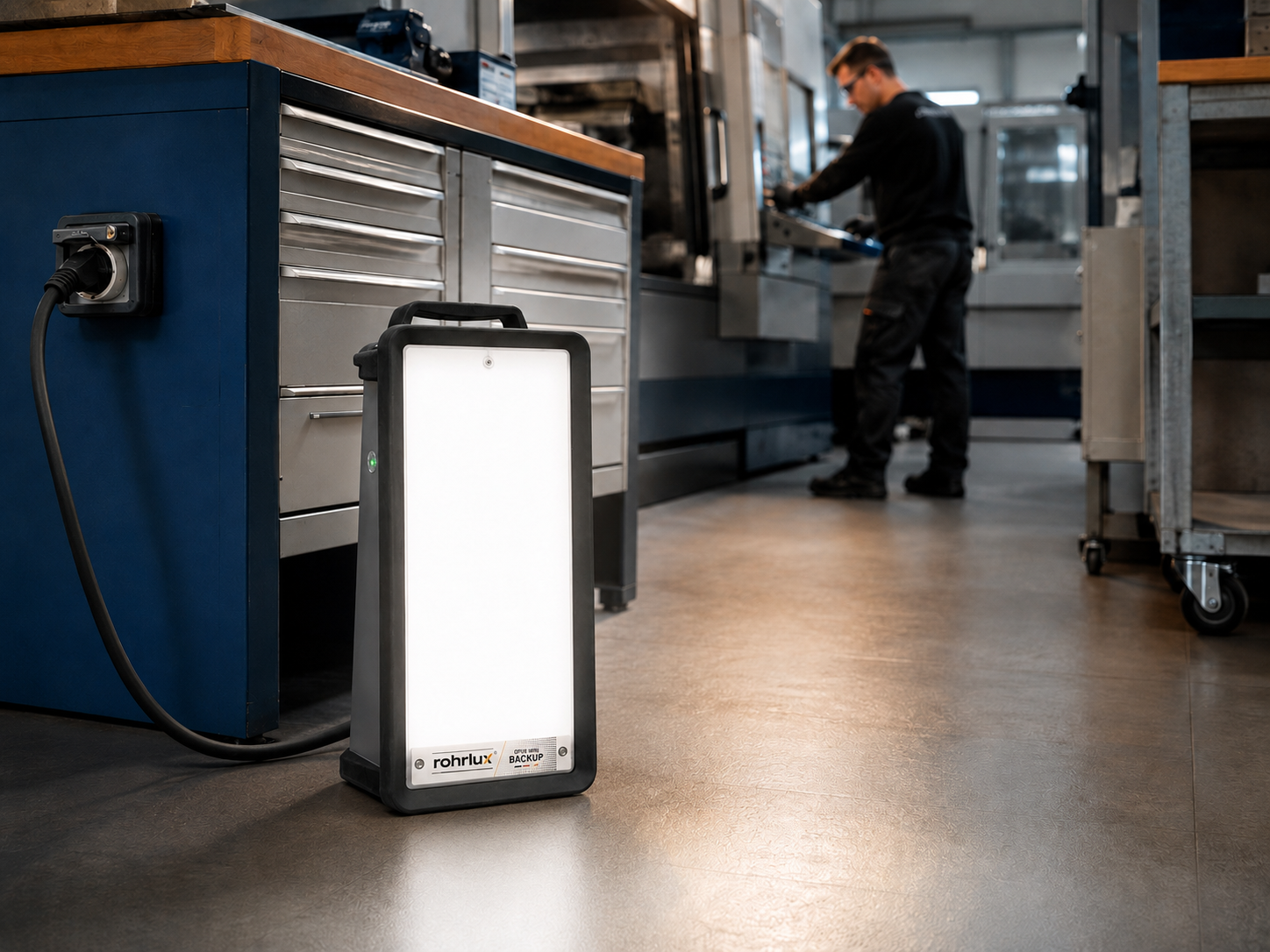 Rohrlux Opus Mini Backup – 55 W – 7.000 lm – 5.000 K – 180 lm automatisches Akku-Reservelicht