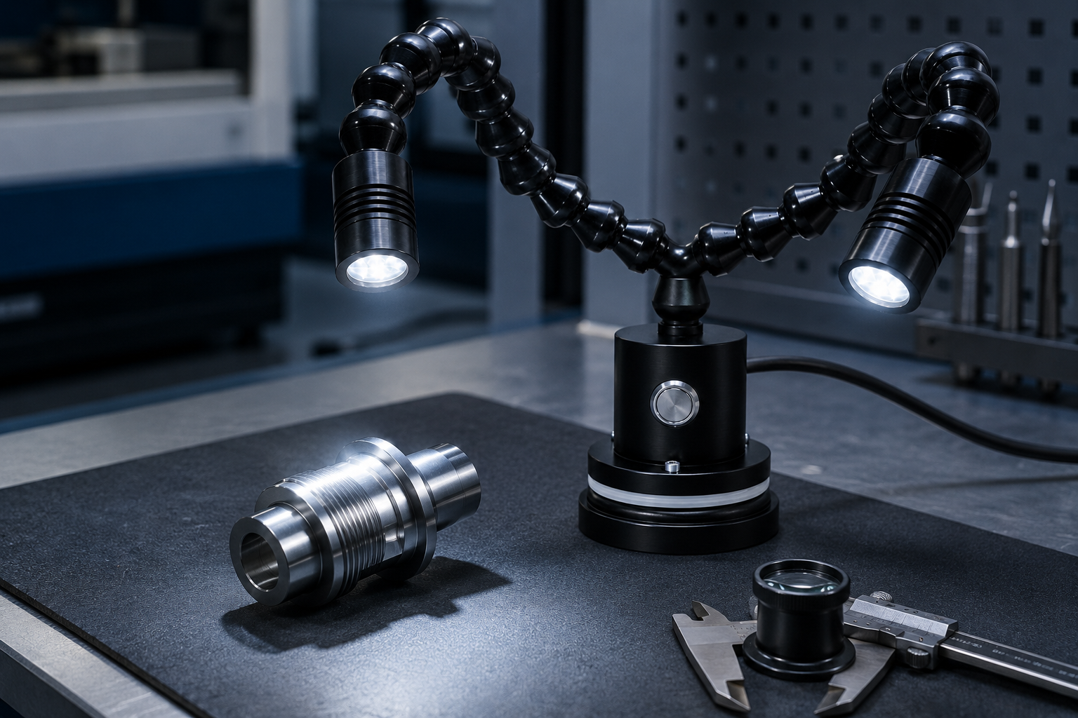 Rohrlux DuoFlex – LED-Arbeitsplatzleuchte mit zwei flexibel positionierbaren Lichtköpfen